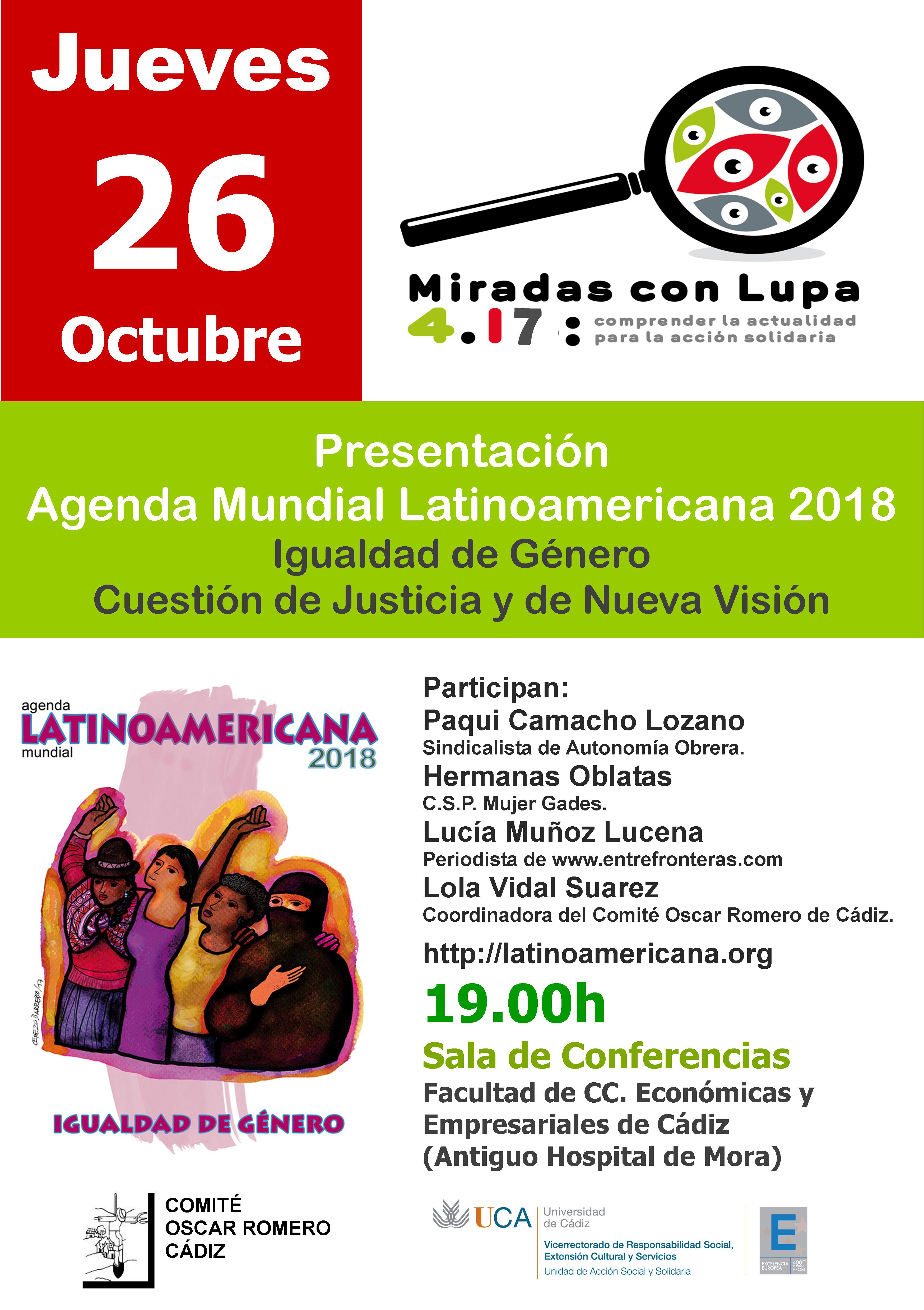 26 de octubre. Presentación de la Agenda Latinoamericana 2018. Ciclo Miradas con Lupa 4.17
