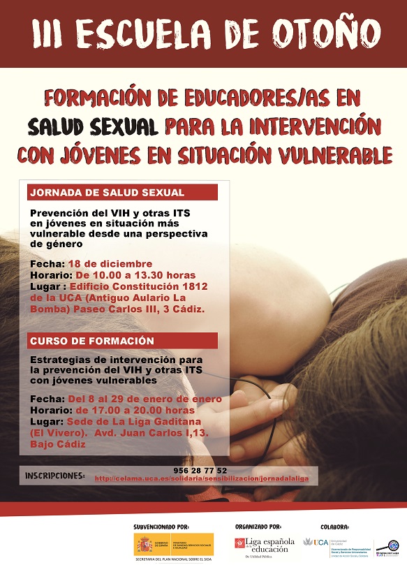 Jornada de Salud Sexual: Prevención del VIH y otras ITS en jóvenes. 18 de diciembre. Campus de Cádiz