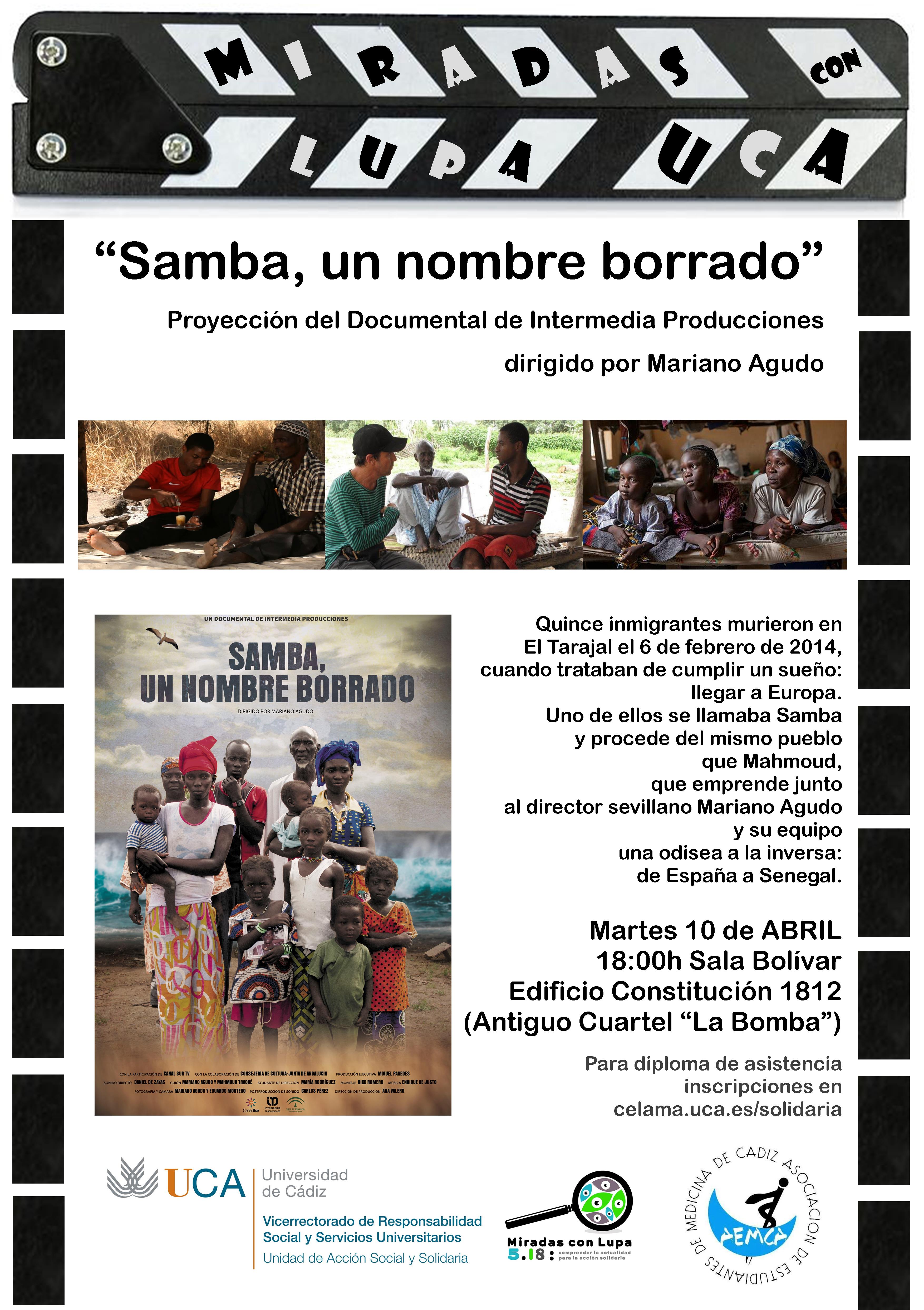 10 de abril. 18h. Proyección del Documental: “Samba, un nombre borrado”.