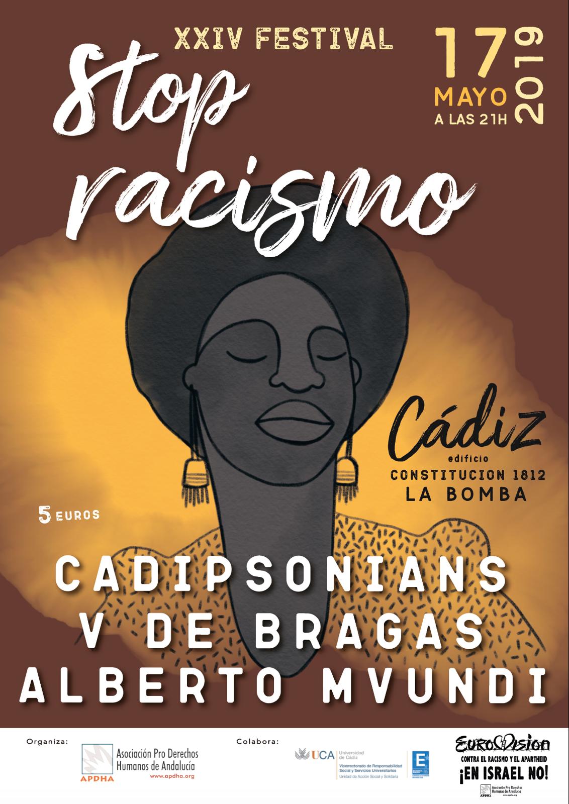 17 de mayo. Cádiz. 21 horas. XXIV Festival Stop Racismo