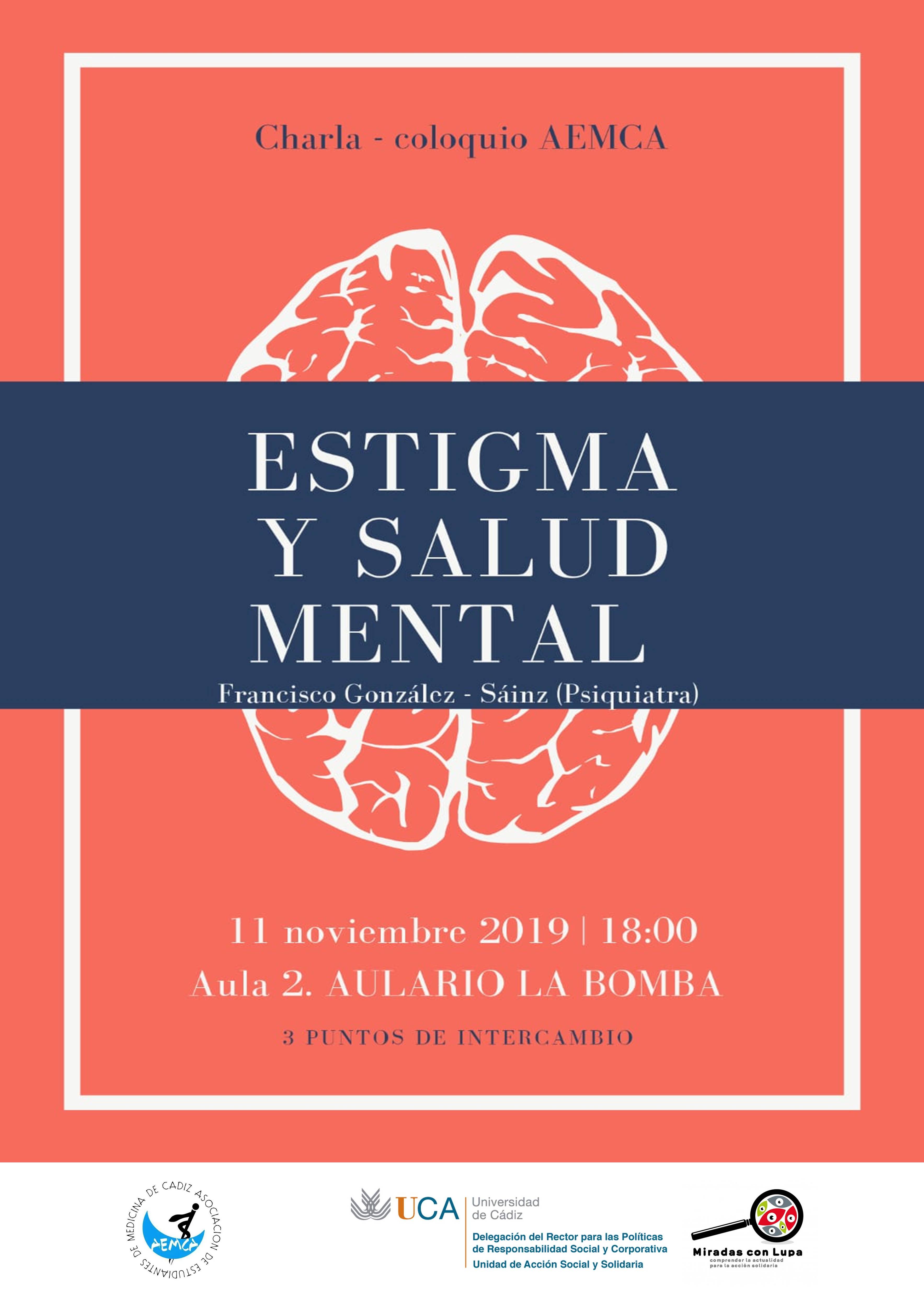 SUSPENDIDA Charla-Coloquio “Estigma y Salud Mental”, por Francisco González Sáinz. Campus de Cádiz