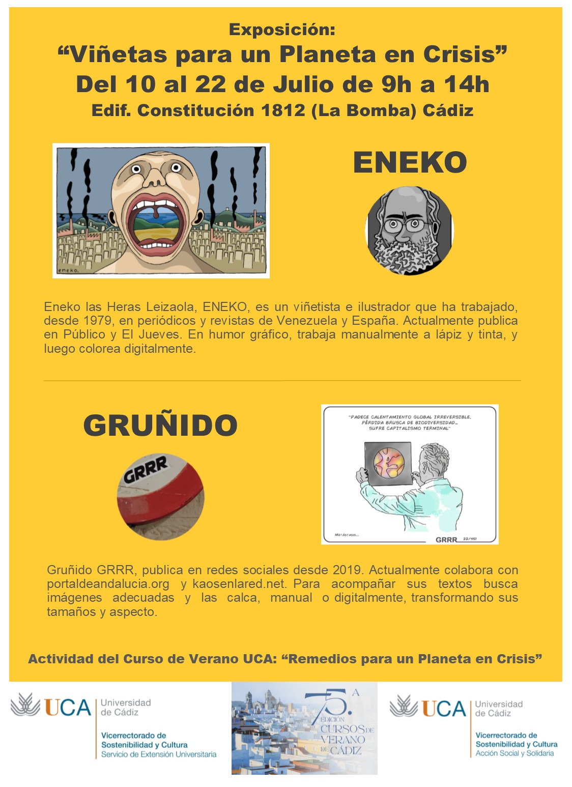 Exposición “Viñetas para un planeta en crisis” hasta el 22 de julio en La Bomba (Cádiz)
