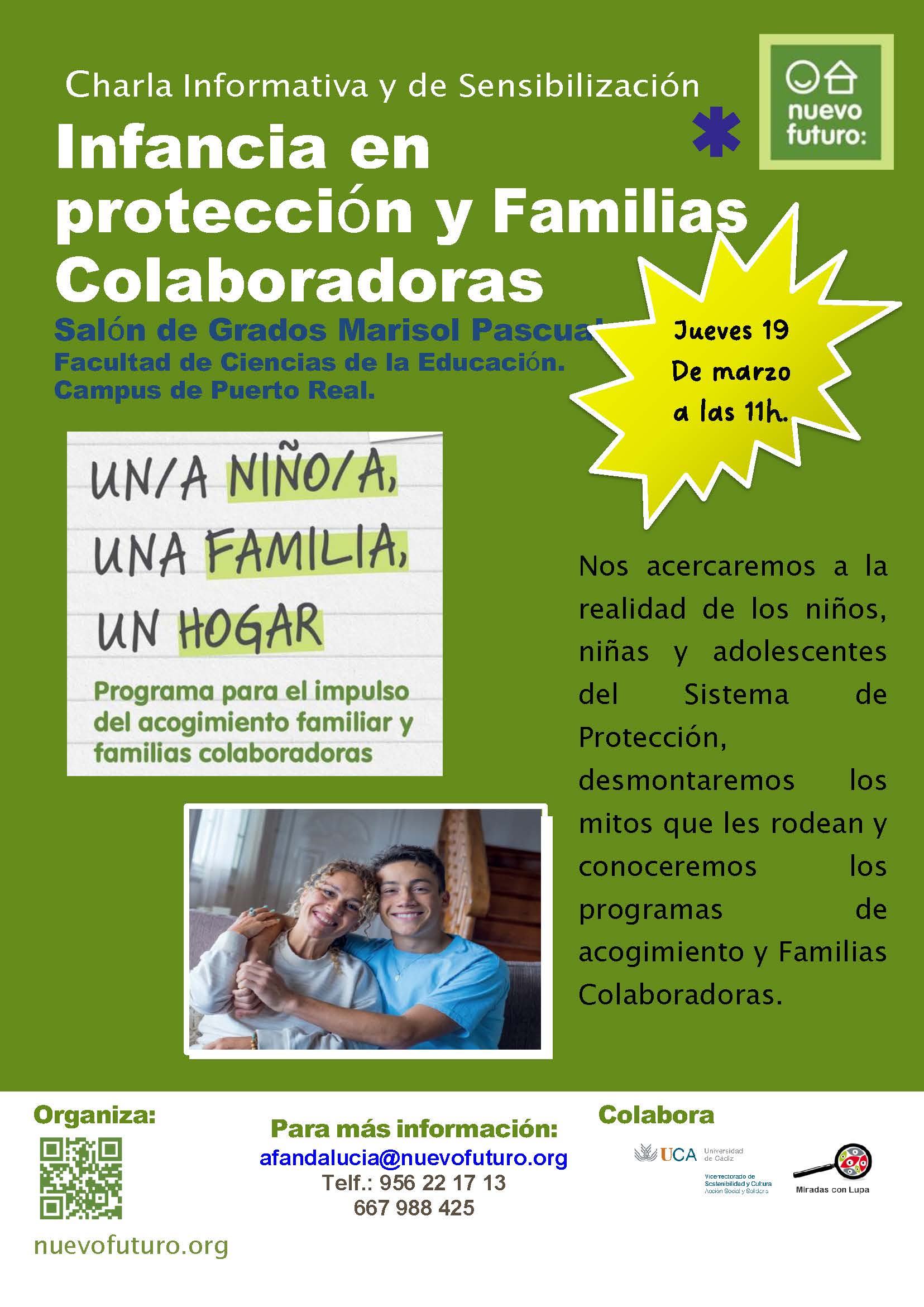Charla informativa: “Infancia en Protección y Familias Colaboradoras”. 19 de marzo, 1...